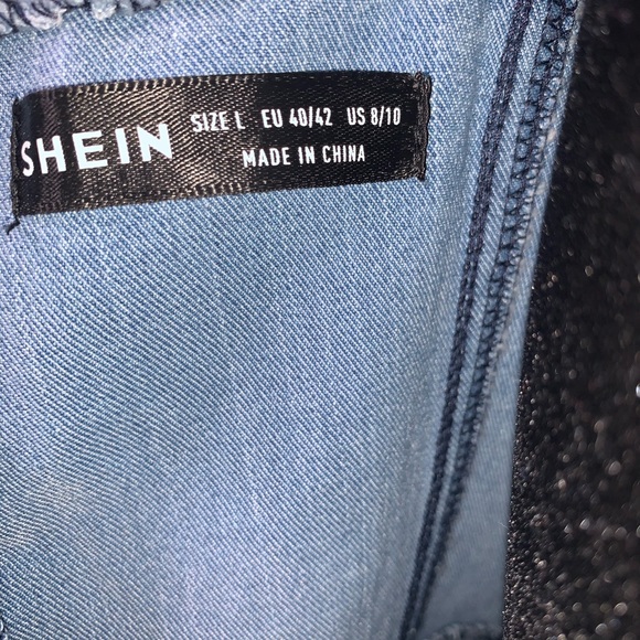 Shein light wash denim cami body dress - Picture 2 of 5